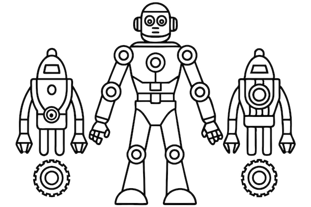 rysunek robota z jednym, który mówi robot