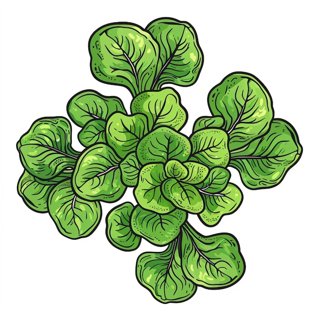 Plik wektorowy rysunek rośliny z zielonymi liśćmi i rysunek roślin