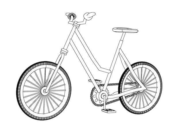 Plik wektorowy rysunek roweru ze słowem rower.