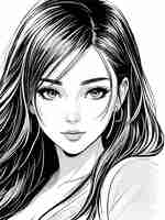 Plik wektorowy rysunek szkic sztuka piękna młoda kobieta ręka rysunek ilustracja manga sztuka komiks szkic