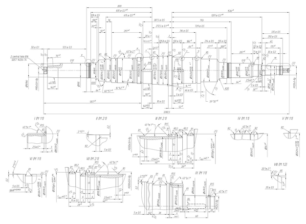 Plik wektorowy rysunek techniczny komponentów