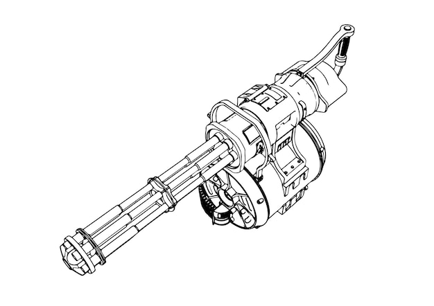 Rysunek wektoru karabinu maszynowego