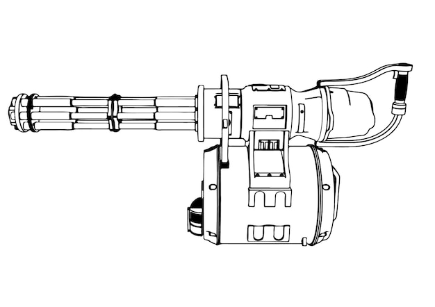 Rysunek wektoru karabinu maszynowego