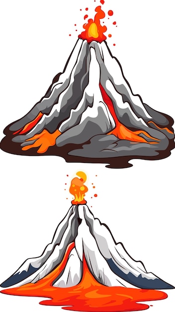 Plik wektorowy rysunek wulkanu, wektor kreskówki