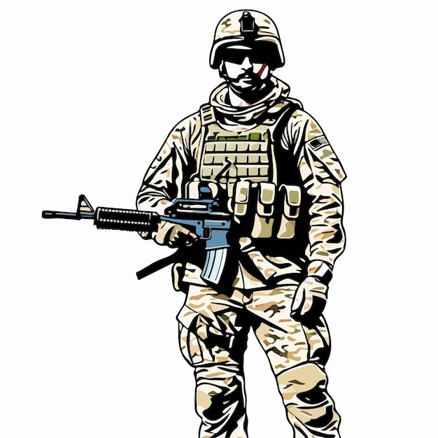 Plik wektorowy rysunek żołnierza