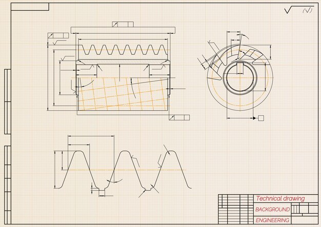 Plik wektorowy rysunki inżynierii mechanicznej na jasnym tle narzędzia cięcia maszynka frezowa projekt techniczny okładka plan ilustracja wektorowa