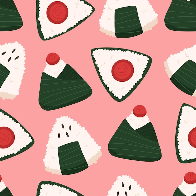 Ryż piłka onigiri bezszwowy wzór