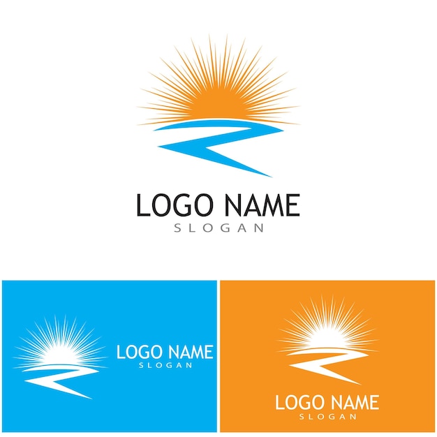Rzeka Wektor Ikona Ilustracja Projektowanie Logo