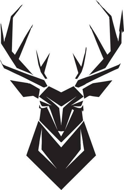 Plik wektorowy rzeźbiona elegancja w symbolach dzikiego jelenia hołd harmoniczne piękno w cieniach ikony czarnego jelenia seren