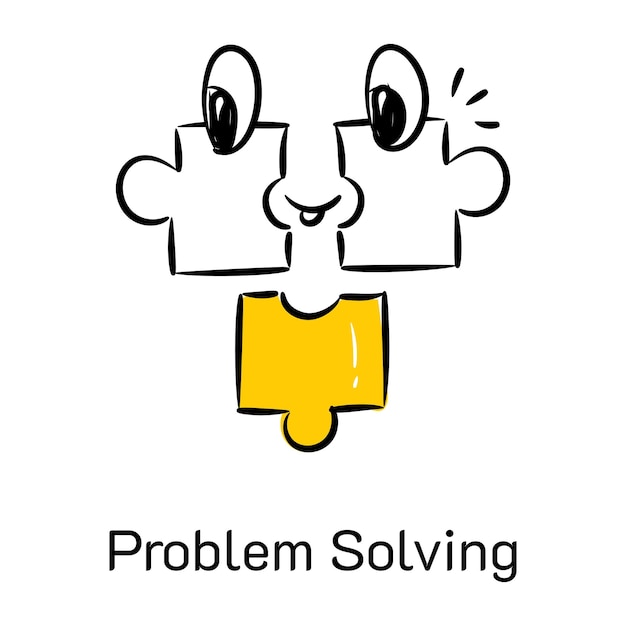 Plik wektorowy rzuć okiem na ręcznie rysowaną ikonę rozwiązywania problemów