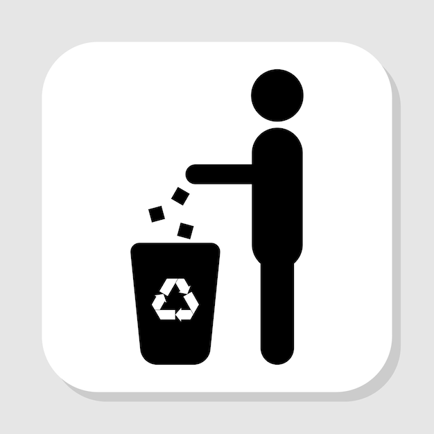 Rzucanie śmieci Znak Projekt Wektorowy