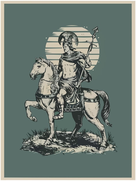 Plik wektorowy rzymski obiekt konia i broni niestandardowa ilustracja wektorowa