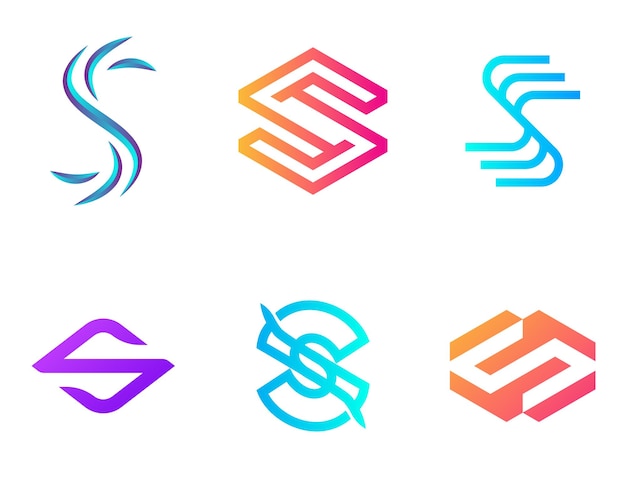 S Letter Set Logo Design Icon Vector