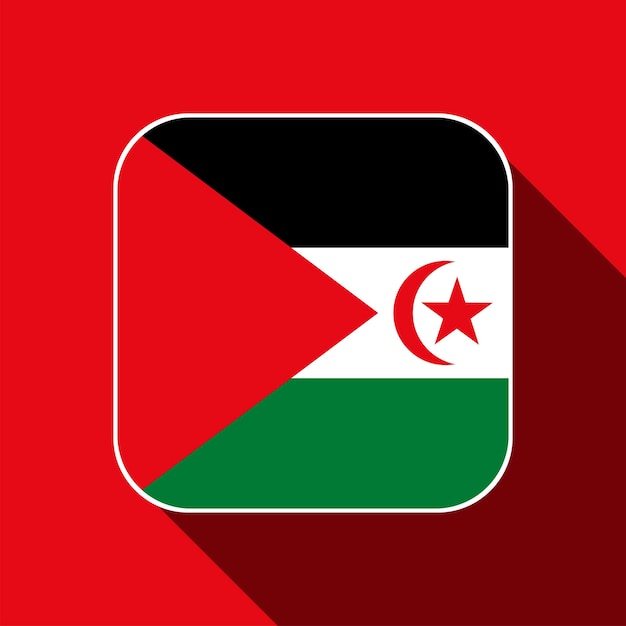 Sahrawi Arabska Republika Demokratyczna Flaga Oficjalne Kolory Ilustracji Wektorowych