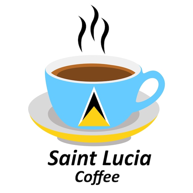 Plik wektorowy saint lucia kubek kawy ikona coffeeshop logo ilustracja projektu