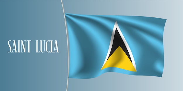 Saint Lucia Macha Flagą Ilustracji