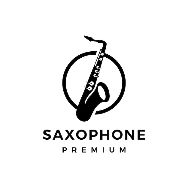Saksofon Logo Wektor Ikona Ilustracja