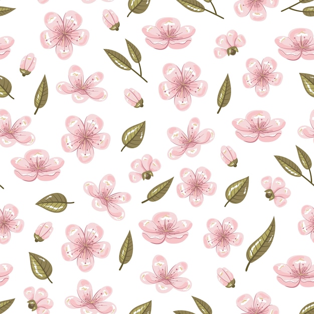 Sakura bezszwowa ilustracja projekt graficzny opakowania