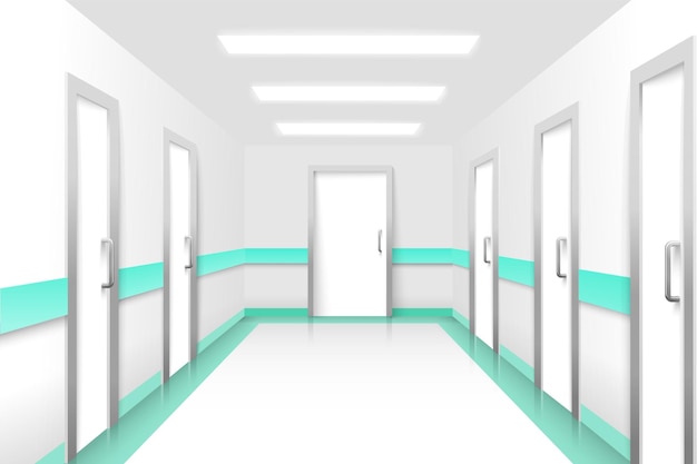Sala z zamkniętymi drzwiami scena ilustracji wektorowej