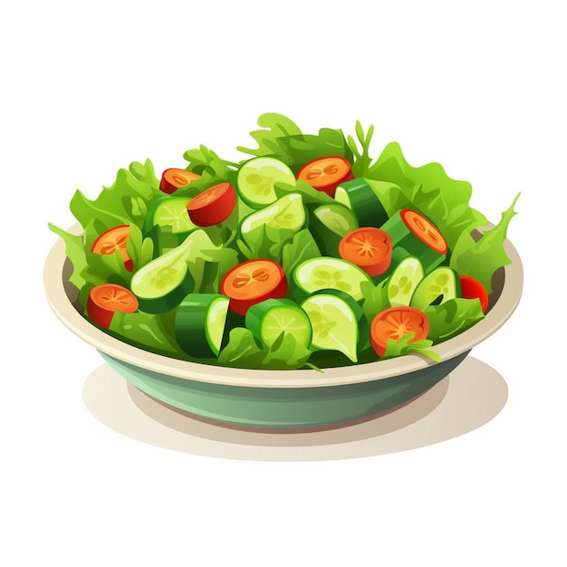 Plik wektorowy sałatka dieta jedzenie świeża ilustracja wektor organiczne zdrowe warzywa odżywianie wegetariańskie