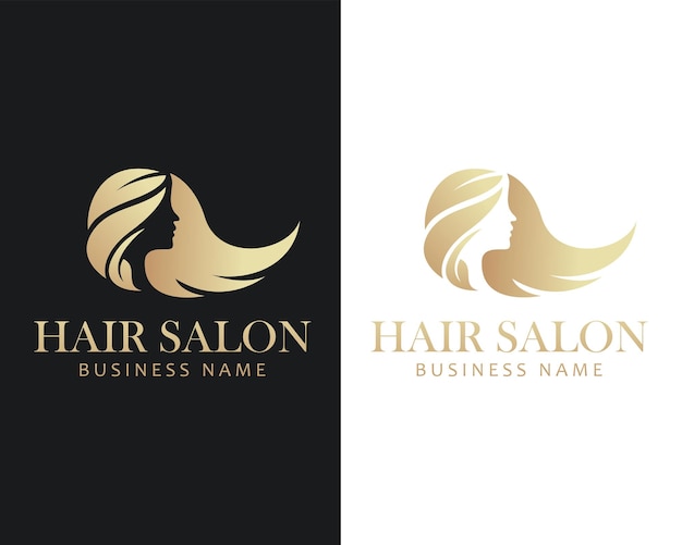 Salon Fryzjerski Logo Kreatywny Projekt Piękna Natura Godło Biznes