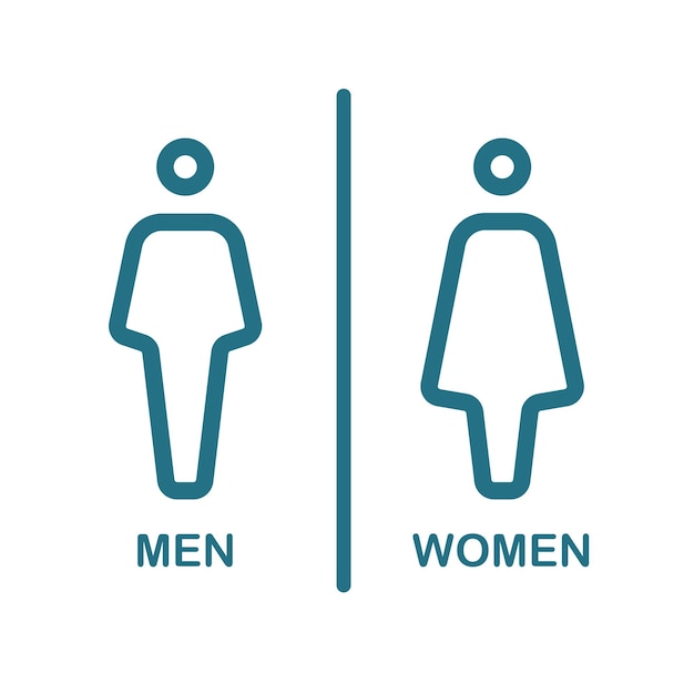 Plik wektorowy samiec i kobieta w toalecie na białym tle