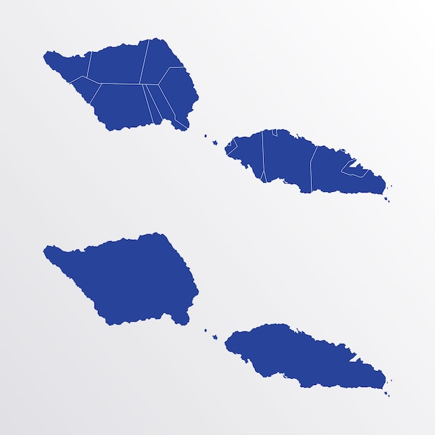 Plik wektorowy samoa mapa wektor ilustracja niebieski kolor na białym tle