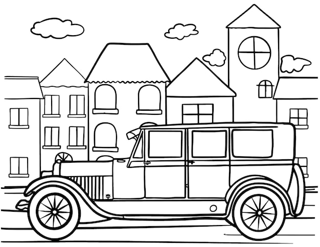 Samochód Do Kolorowania Dla Dzieci Ilustracja Wektorowa Pojazdu