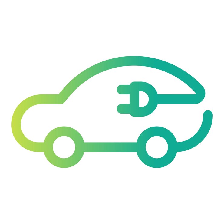 Samochód elektryczny z ikoną wtyczki izolowaną na białym tle samochód elektryczny koncepcja pojazdu przyjaznego dla środowiska