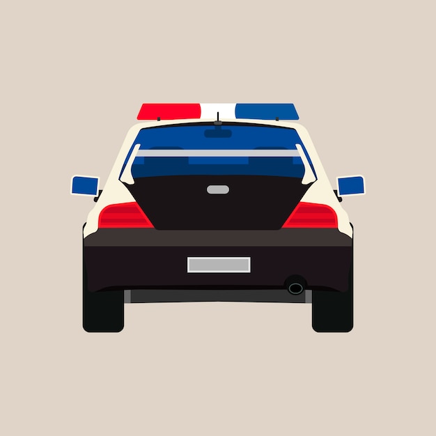 Plik wektorowy samochód policyjny z powrotem widoku ilustracja