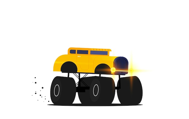 Plik wektorowy samochód terenowy na białym tle na kolor tła monster truck flat ilustracji wektorowych