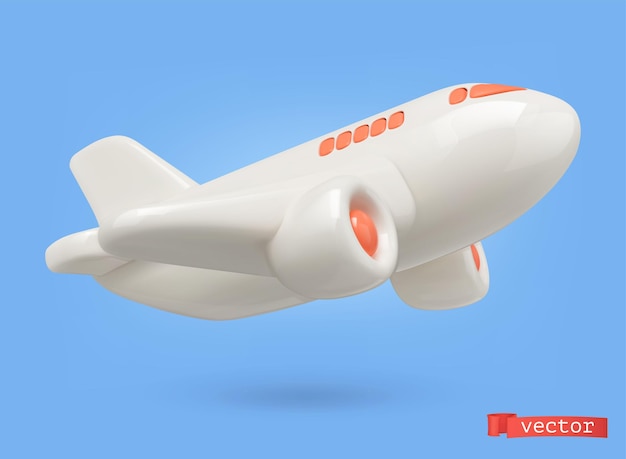 Plik wektorowy samolot 3d wektor ikona kreskówka