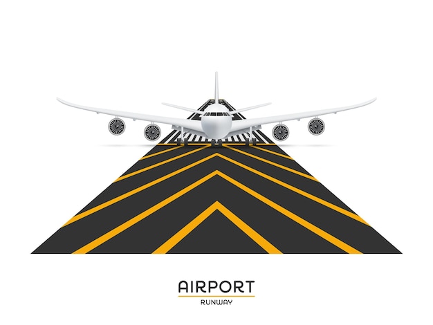 Plik wektorowy samolot na pasie startowym lotniska do startu ilustracji wektorowych
