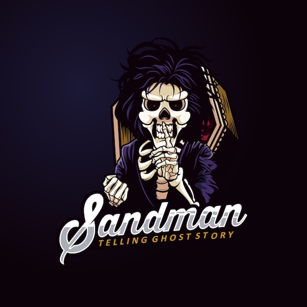 Sandman Mascot Logo Skeleton Gost