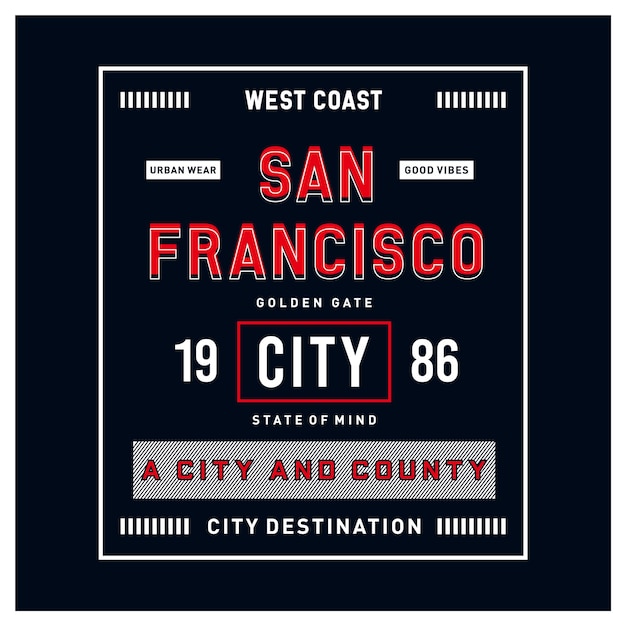 Sanfrancisco Graficzny T Shirt Druku Ilustracji Wektorowych