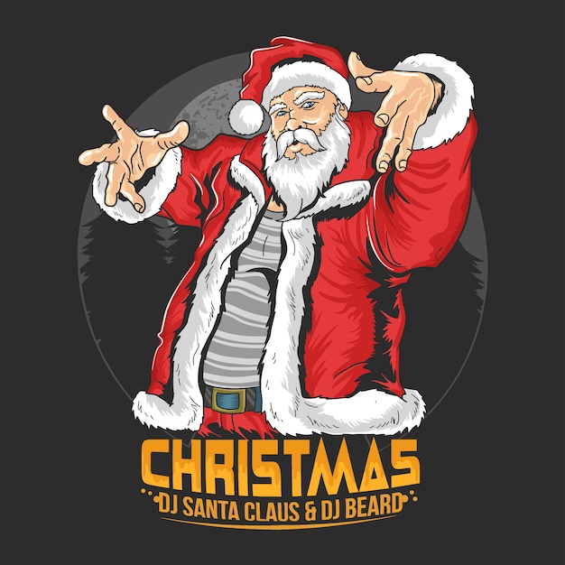 Santa Claus Raper Hip Hop Boże Narodzenie Ilustracja Wektor