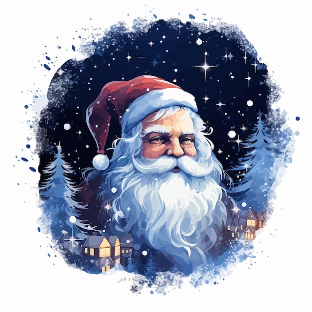 Plik wektorowy santa_claus w_nocy_wektor_ilustrowany