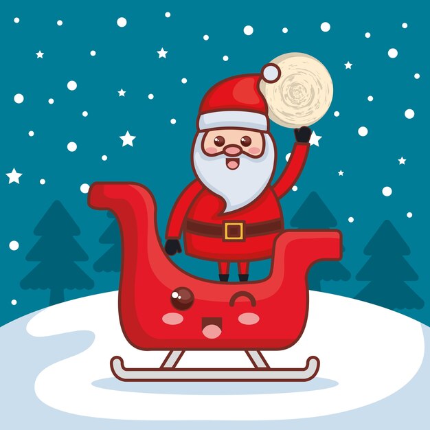 Santa Claus z sanie charakteru bożymi narodzeniami