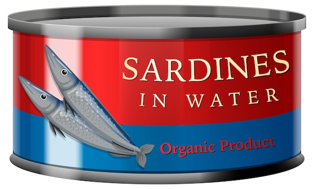 Sardynki ryba w puszce wektor