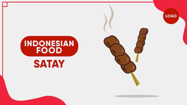 Plik wektorowy satay indonezyjska ilustracja jedzenia