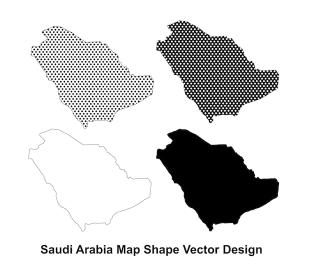 Saudi Arabia Map Shape Vector Design