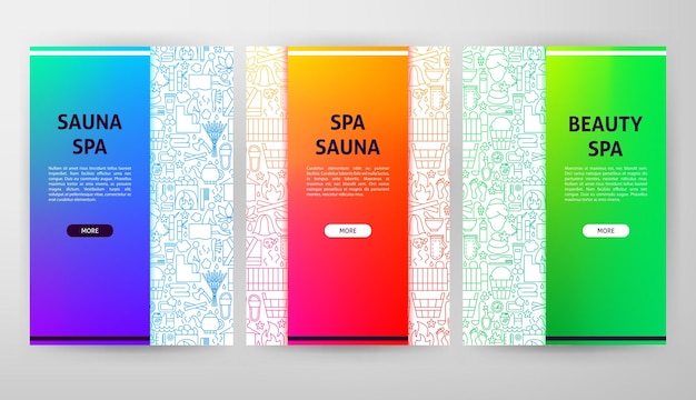 Sauna Web Design Ilustracja Wektorowa Plakatów Konspektu
