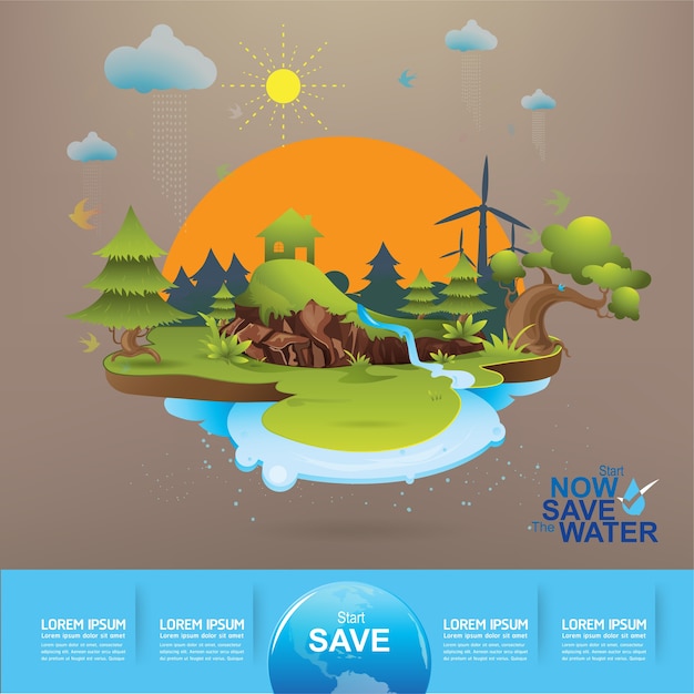 Save The Water Concept Life