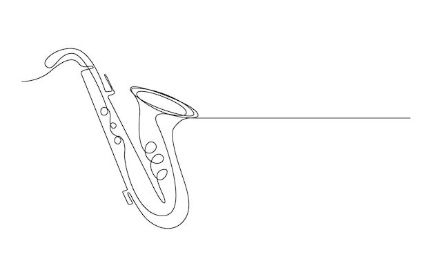Saxophone Continuous Line Drawing