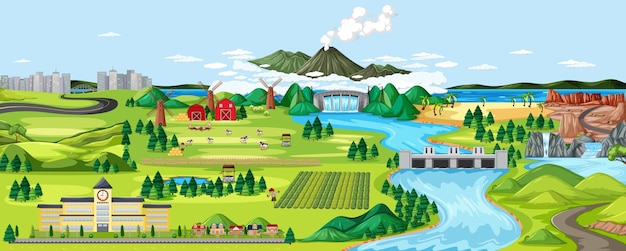 Scena Krajobrazu Wiejskiego Rolnictwa