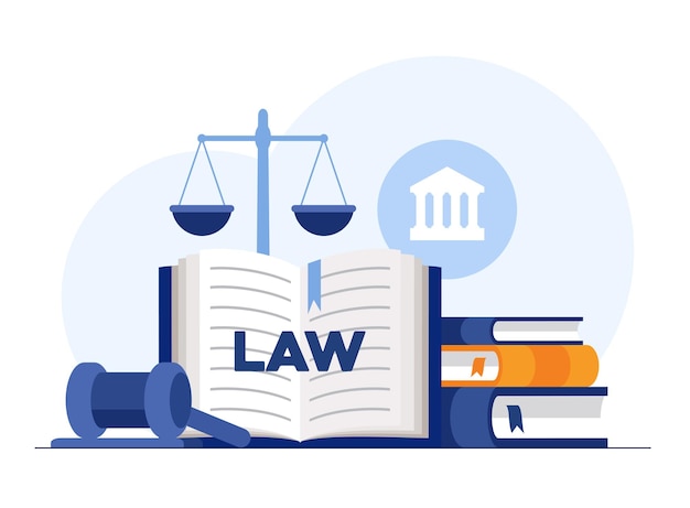 Plik wektorowy sceny prawa i sprawiedliwości prawnik konsultujący się z sędzią klienta pukanie drewnianym młotkiem koncepcja porady prawnej płaski baner ilustracji wektorowych
