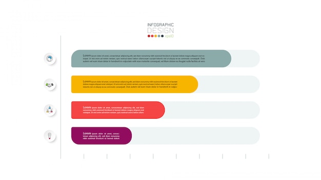 Schemat 4-stopniowy. Infografika Ilustracji.