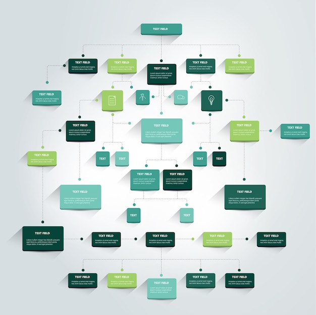 Plik wektorowy schemat blokowy infografiki schemat kolorowych cieni