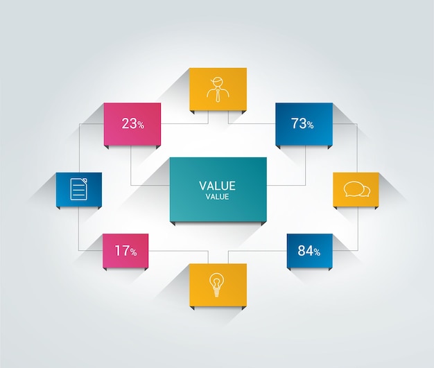 Schemat Blokowy Infografiki Schemat Kolorowych Cieni