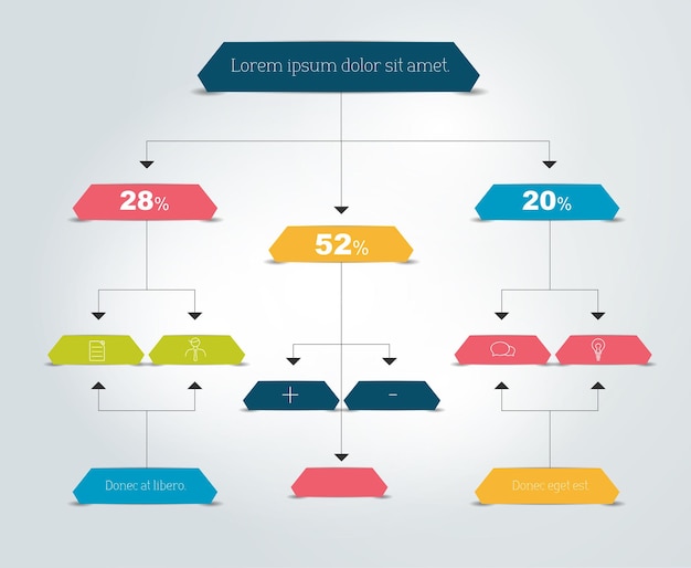 Schemat Blokowy Infografiki Schemat Kolorowych Cieni